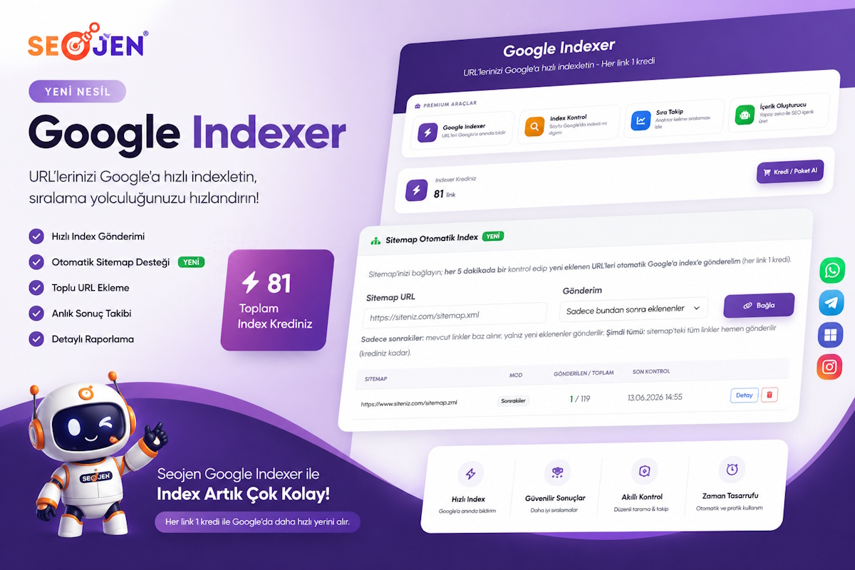 Google Indexer — URL'leri Google'a hızlı indexletme aracı